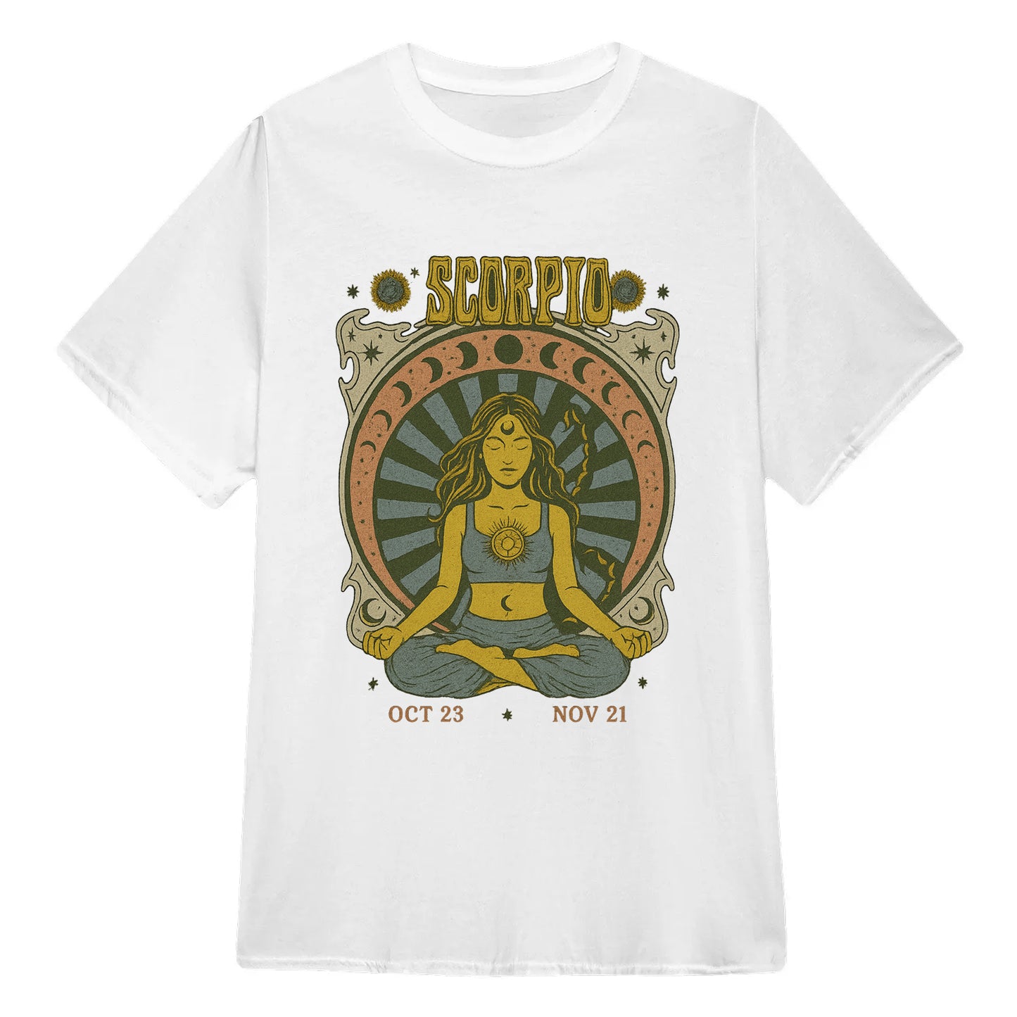 Scorpio Zodiac Meditation Moon Phase Yoga Classic Unisex T-Shirt | 5To9Style