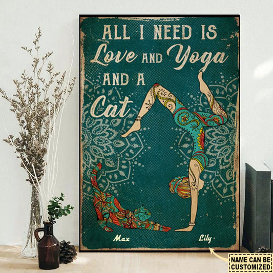 Yoga Best Friend With Blue Style Personalized - Vertical Poster - 5to9style