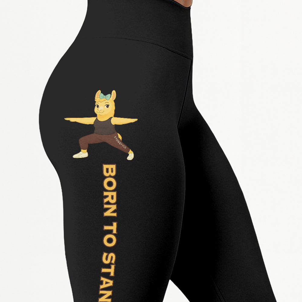 Born to Stand Out Chill Llama Yoga Pants All-Over Print Women's High Waist Leggings | 5To9Style