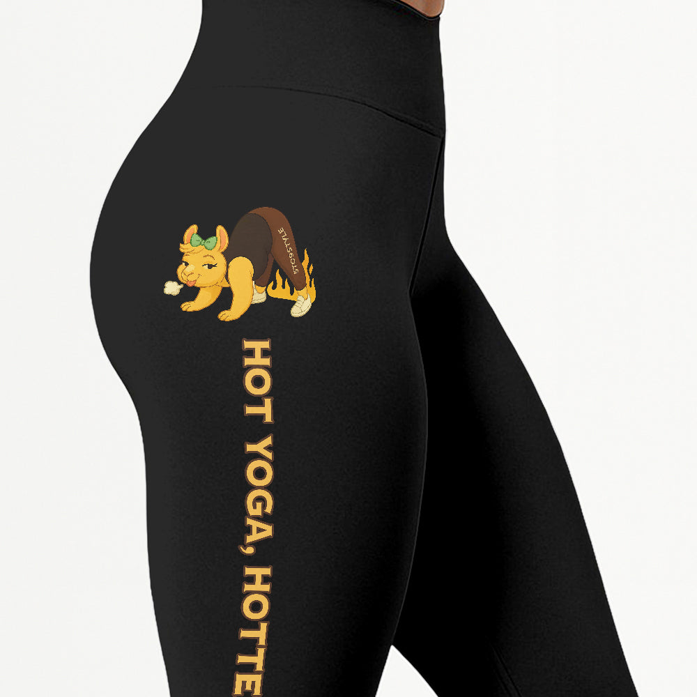 Hot Yoga Hotter Ass Chill Llama Yoga Pants All-Over Print Women's High Waist Leggings | 5To9Style