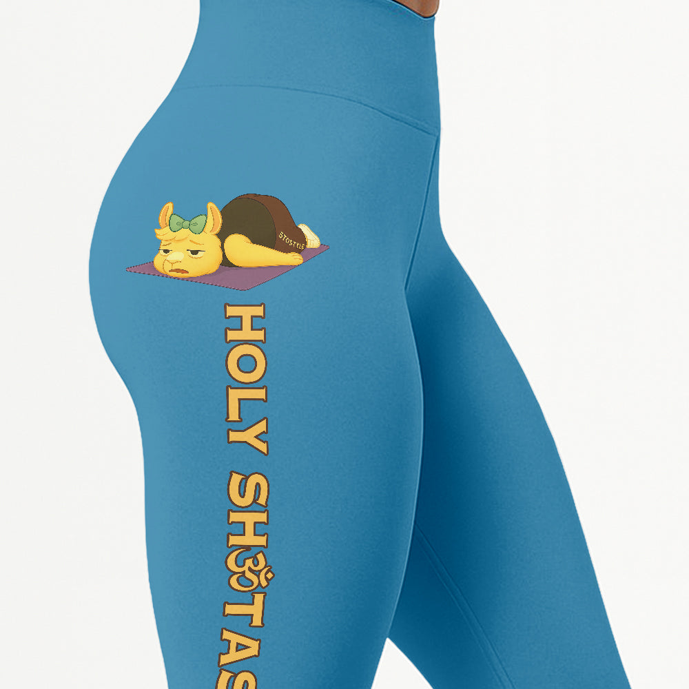 Holy Shtasana Chill Llama Yoga Pants All-Over Print Women's High Waist Leggings | 5To9Style