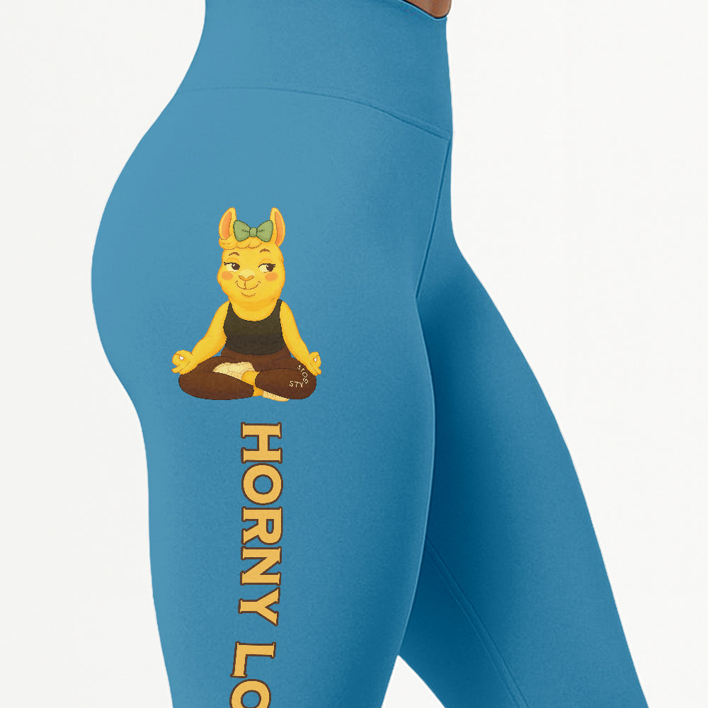 Horny Lotus Chill Llama Yoga Pants All-Over Print Women's High Waist Leggings | 5To9Style