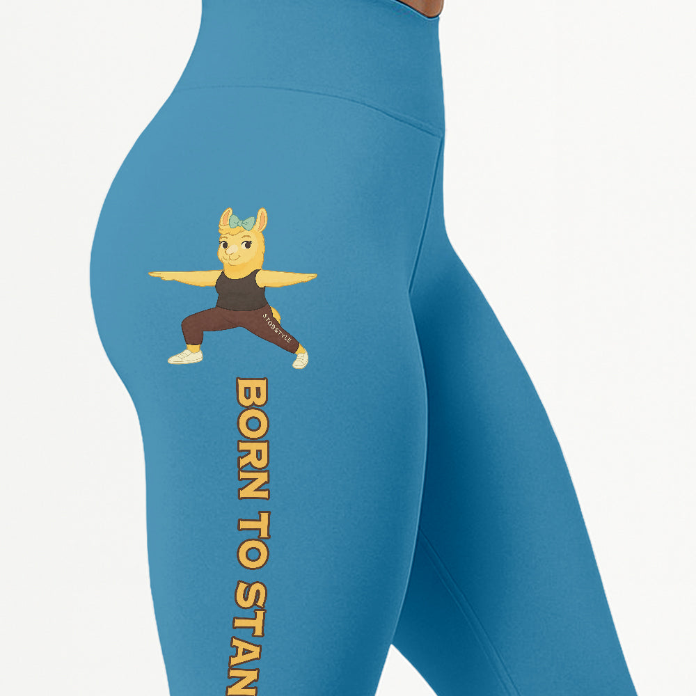 Born to Stand Out Chill Llama Yoga Pants All-Over Print Women's High Waist Leggings | 5To9Style