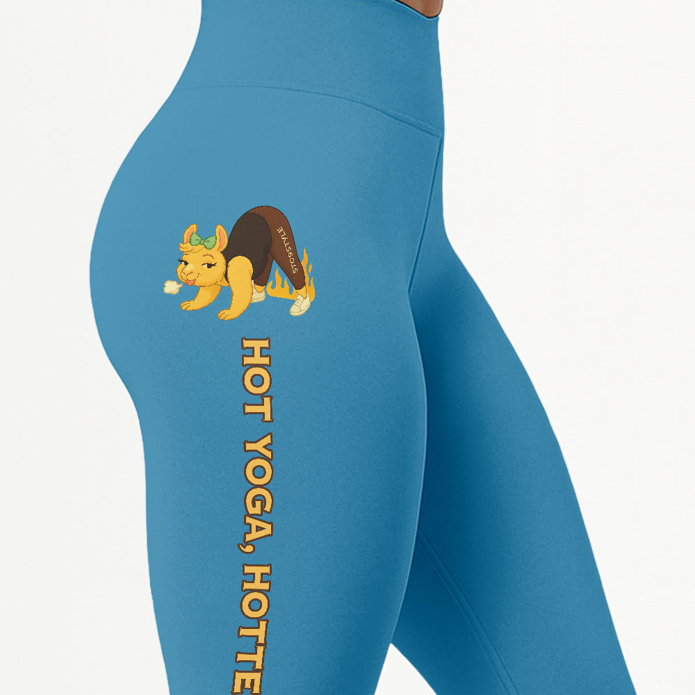 Hot Yoga Hotter Ass Chill Llama Yoga Pants All-Over Print Women's High Waist Leggings | 5To9Style