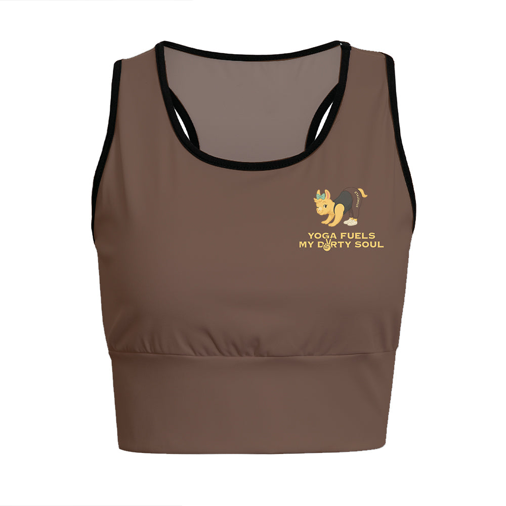 Yoga Fuels My Dirty Soul Chill Llama Yoga Women's Sports Bra
