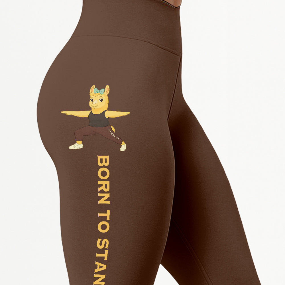 Born to Stand Out Chill Llama Yoga Pants All-Over Print Women's High Waist Leggings | 5To9Style