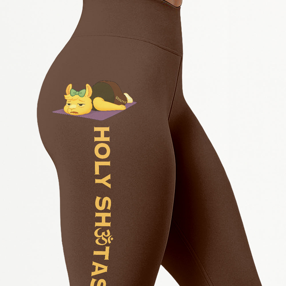 Holy Shtasana Chill Llama Yoga Pants All-Over Print Women's High Waist Leggings | 5To9Style
