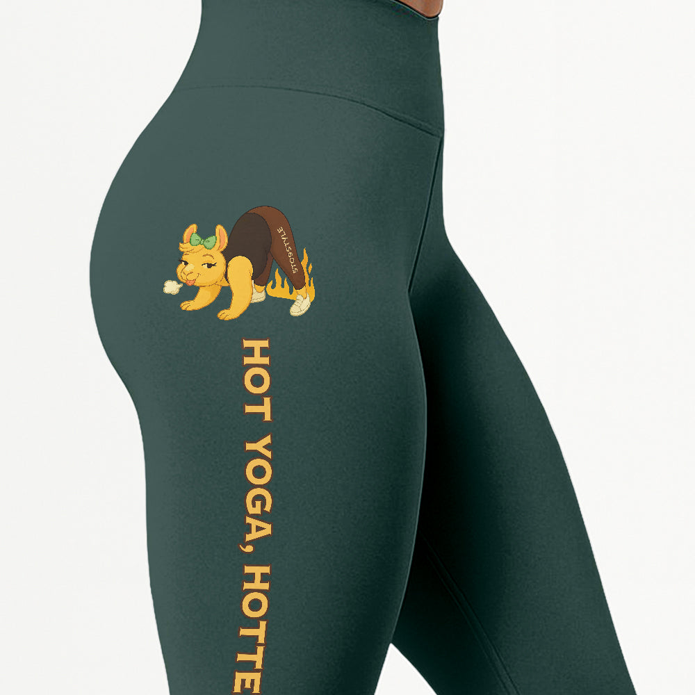 Hot Yoga Hotter Ass Chill Llama Yoga Pants All-Over Print Women's High Waist Leggings | 5To9Style