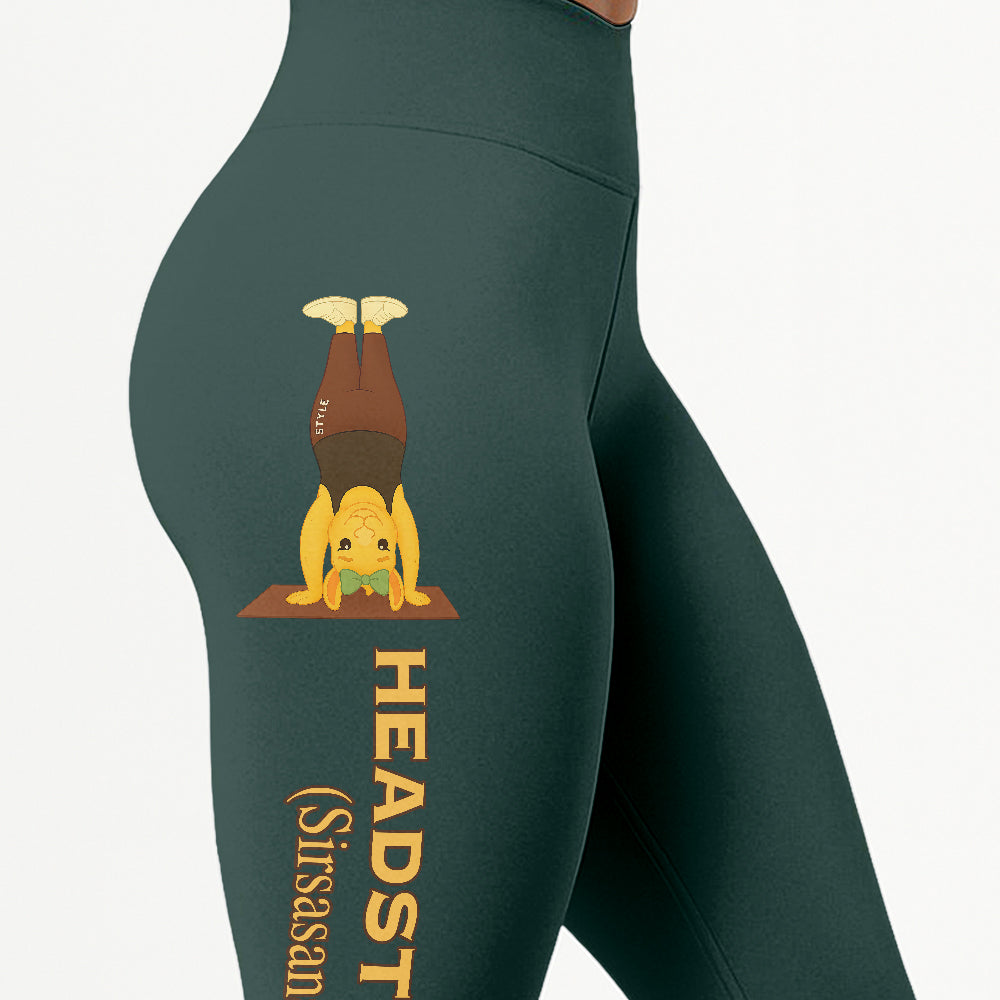 Headstand (Sirsasana) Chill Llama Yoga Pants All-Over Print Women's High Waist Leggings | 5To9Style