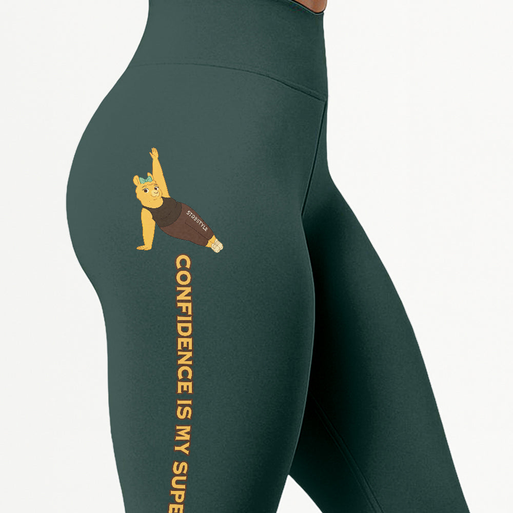 Confidence is My Superpower Chill Llama Yoga Pants All-Over Print Women's High Waist Leggings | 5To9Style