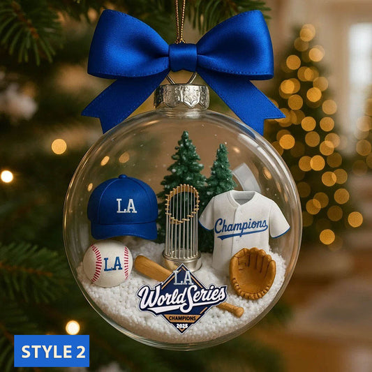 Christmas tree pendant with cute mascot and uniform of American baseball team - Ornament