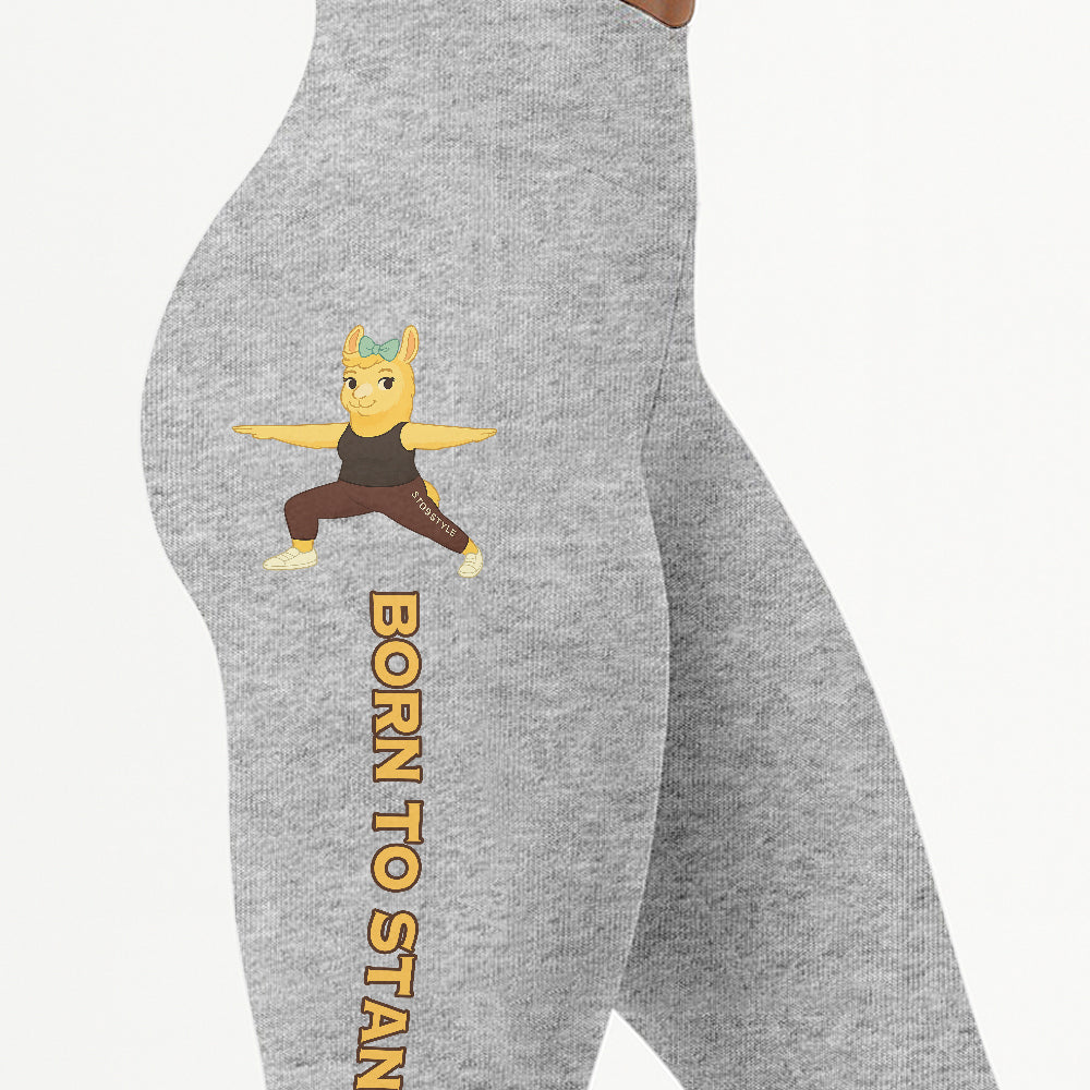 Born to Stand Out Chill Llama Yoga Pants All-Over Print Women's High Waist Leggings | 5To9Style