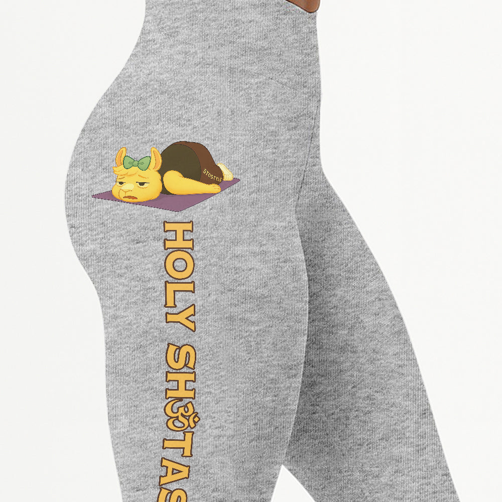 Holy Shtasana Chill Llama Yoga Pants All-Over Print Women's High Waist Leggings | 5To9Style