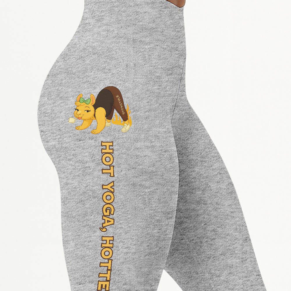 Hot Yoga Hotter Ass Chill Llama Yoga Pants All-Over Print Women's High Waist Leggings | 5To9Style