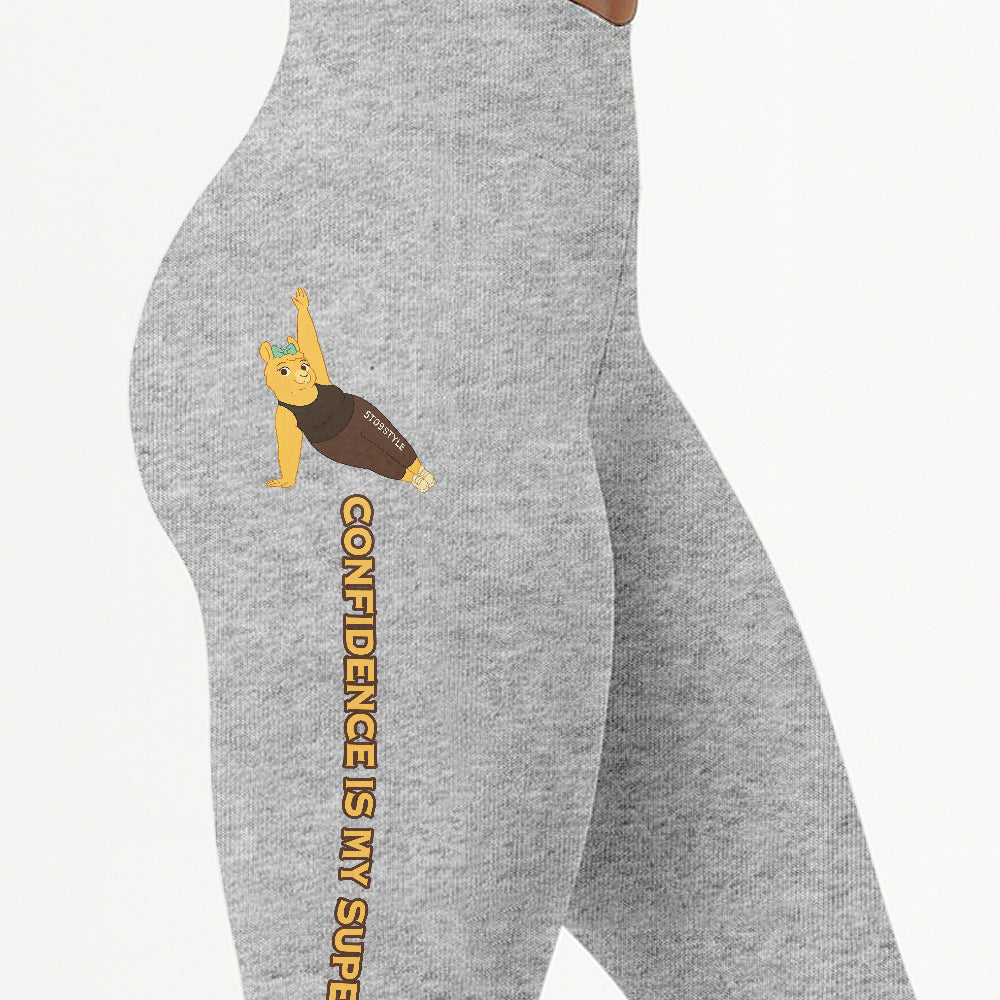 Confidence is My Superpower Chill Llama Yoga Pants All-Over Print Women's High Waist Leggings | 5To9Style