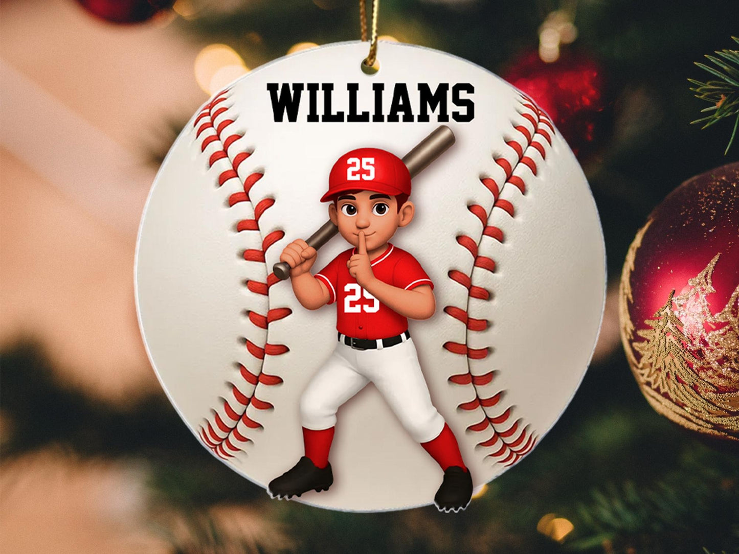 Personalized Baseball Softball Player Ornament, Gift for Sport Lover, Baseball Team Gift, Baseball Senior Christmas Gift, Sport Fan Ornament