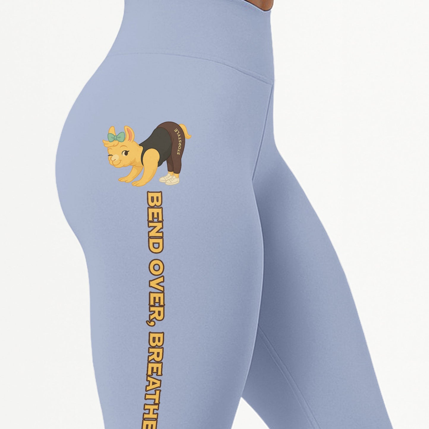 Bend Over, Breathe Out 👠Chill Llama Yoga Pants All-Over Print Women's High Waist Leggings | 5To9Style