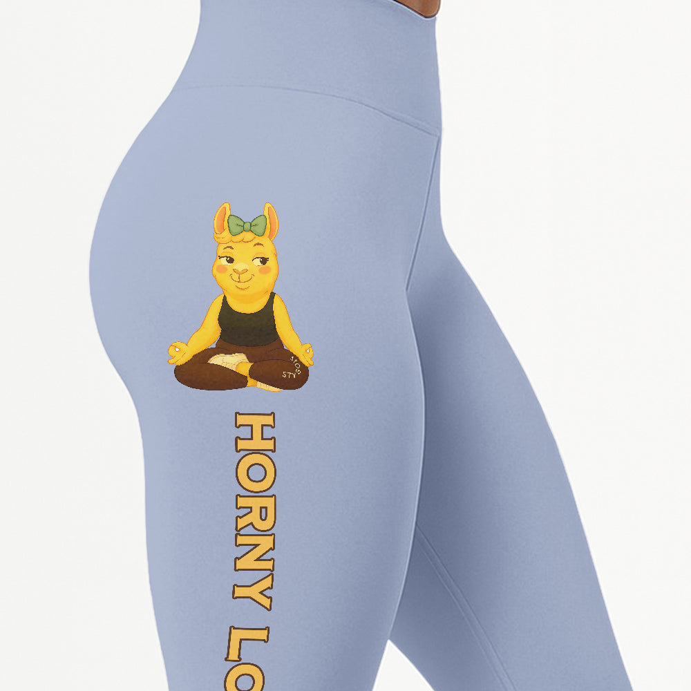 Horny Lotus Chill Llama Yoga Pants All-Over Print Women's High Waist Leggings | 5To9Style