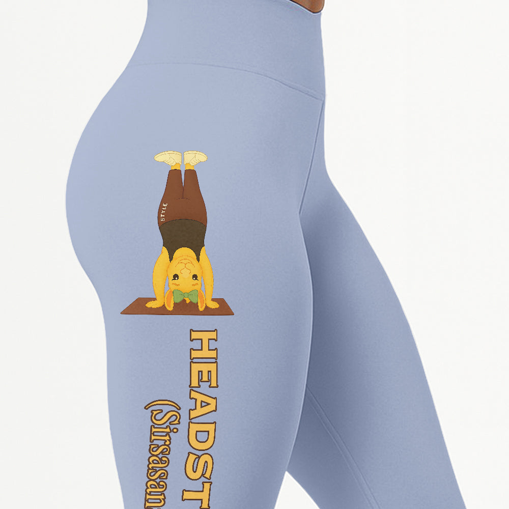 Headstand (Sirsasana) Chill Llama Yoga Pants All-Over Print Women's High Waist Leggings | 5To9Style