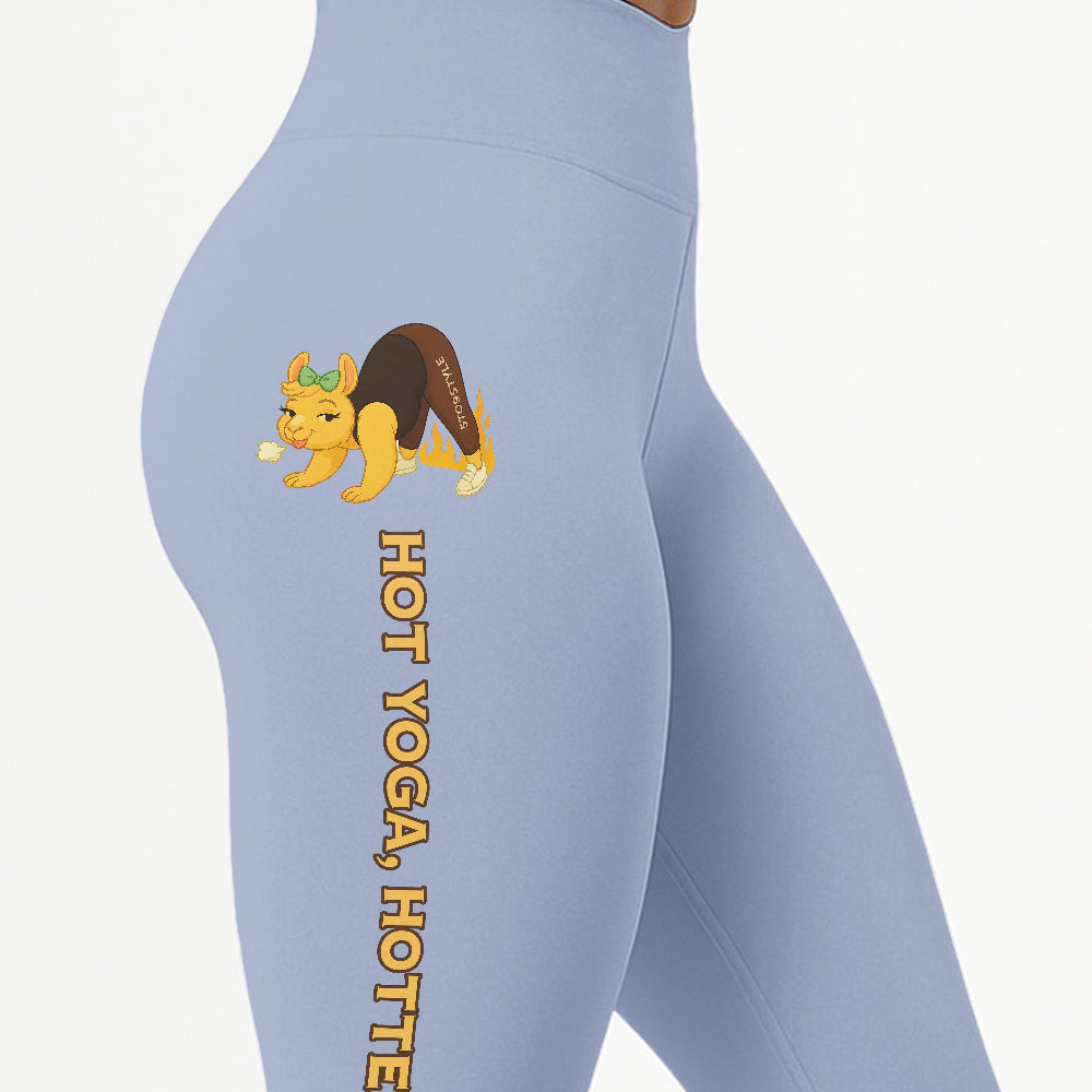 Hot Yoga Hotter Ass Chill Llama Yoga Pants All-Over Print Women's High Waist Leggings | 5To9Style