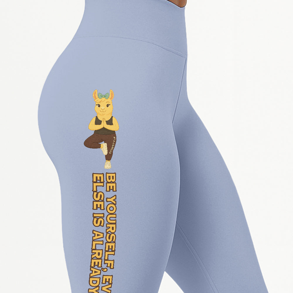 Be Yourself, Everyone Else is Already Taken Chill Llama Yoga Pants All-Over Print Women's High Waist Leggings | 5To9Style