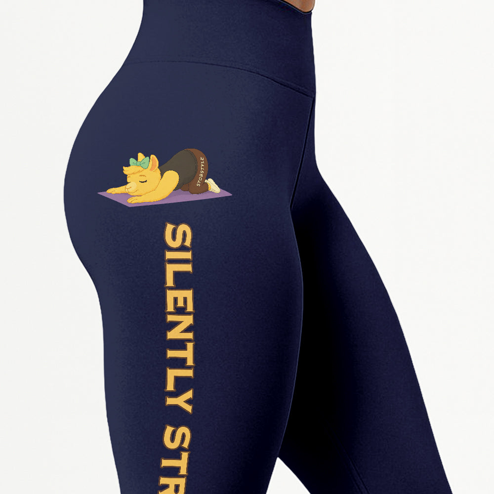 Silently Strong Chill Llama Yoga Pants All-Over Print Women's High Waist Leggings | 5To9Style