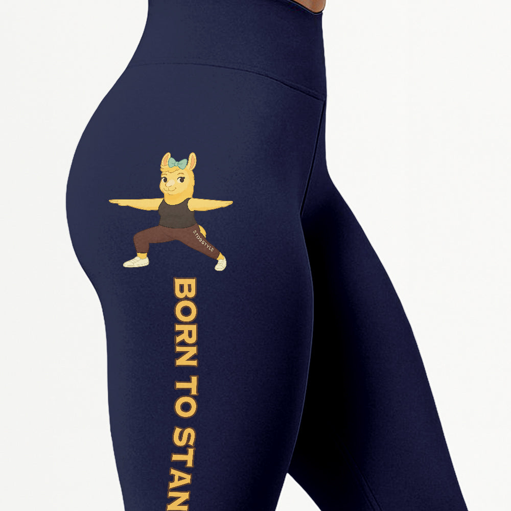 Born to Stand Out Chill Llama Yoga Pants All-Over Print Women's High Waist Leggings | 5To9Style