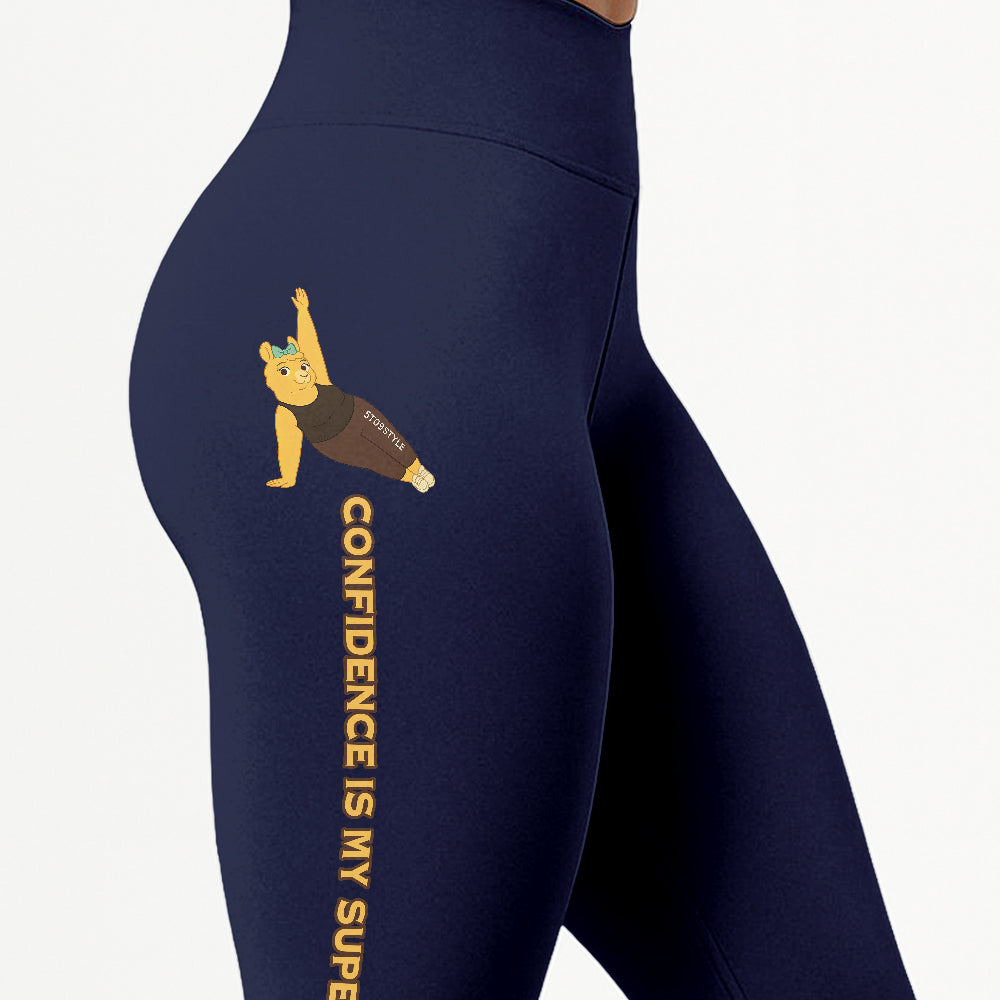 Confidence is My Superpower Chill Llama Yoga Pants All-Over Print Women's High Waist Leggings | 5To9Style