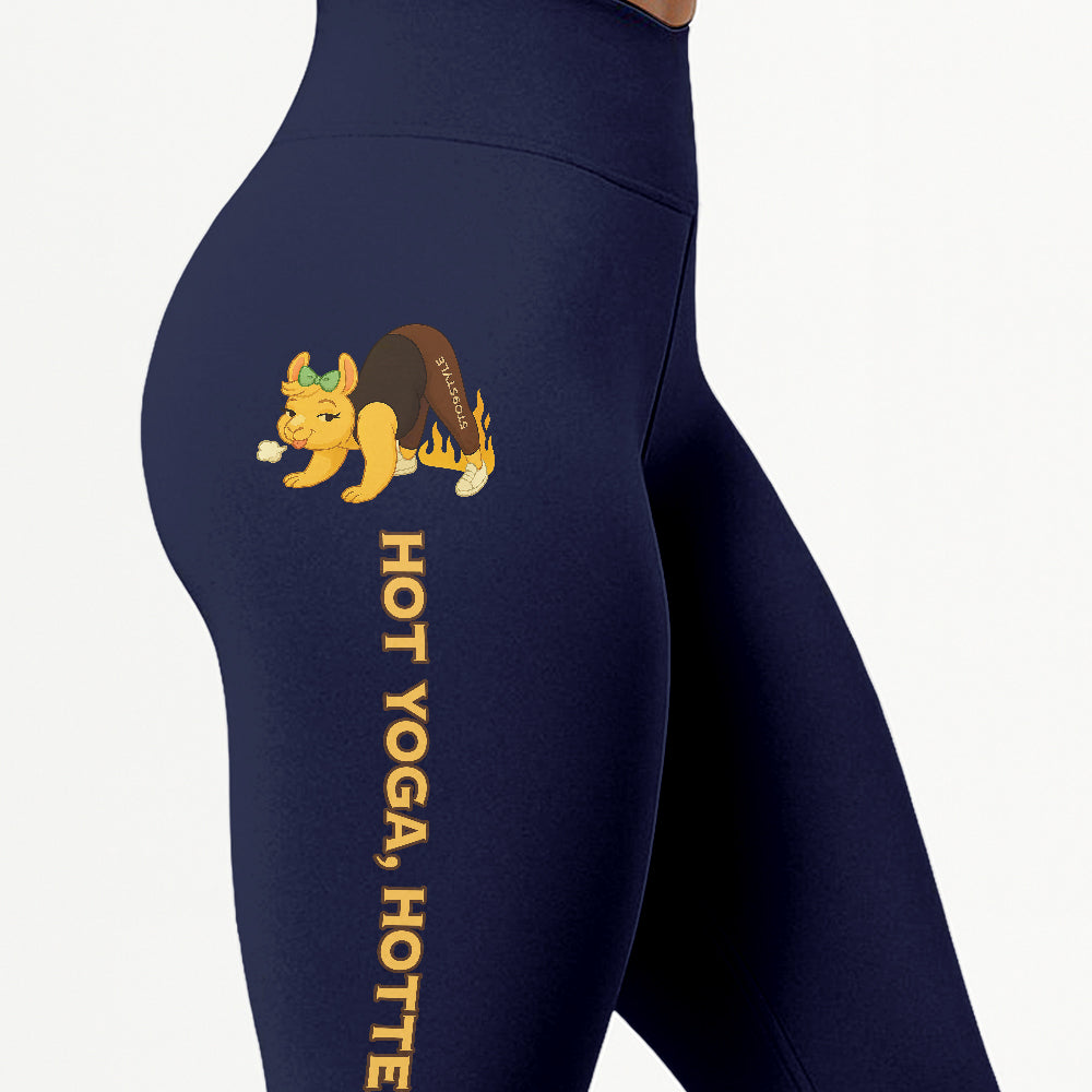 Hot Yoga Hotter Ass Chill Llama Yoga Pants All-Over Print Women's High Waist Leggings | 5To9Style
