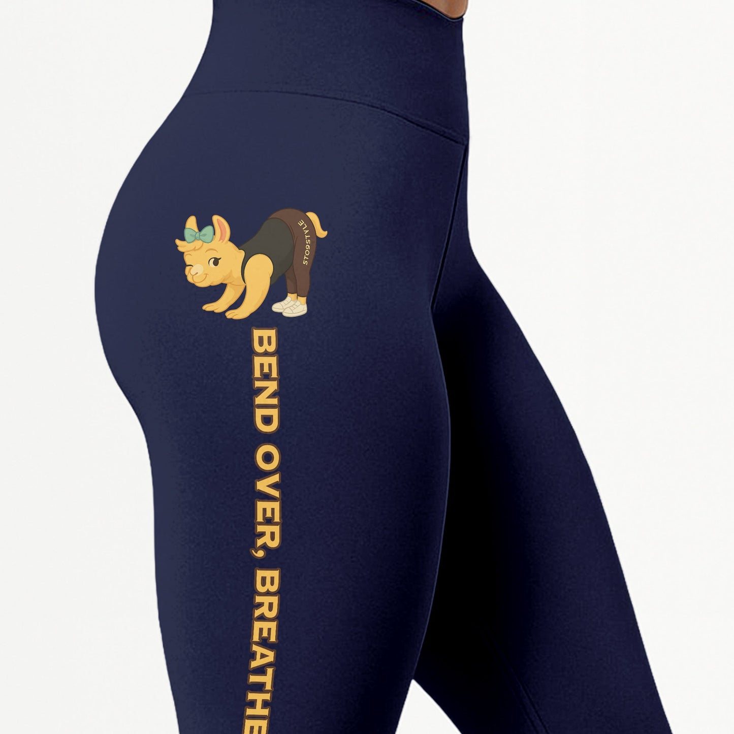 Bend Over, Breathe Out 👠Chill Llama Yoga Pants All-Over Print Women's High Waist Leggings | 5To9Style