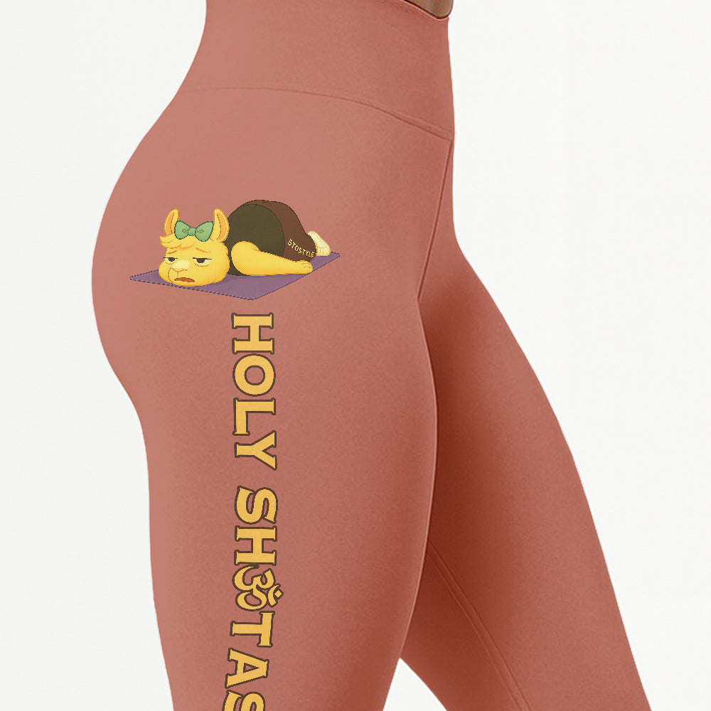 Holy Shtasana Chill Llama Yoga Pants All-Over Print Women's High Waist Leggings | 5To9Style