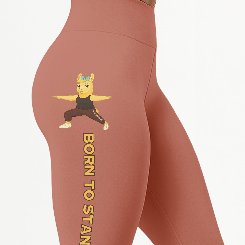 Born to Stand Out Chill Llama Yoga Pants All-Over Print Women's High Waist Leggings | 5To9Style