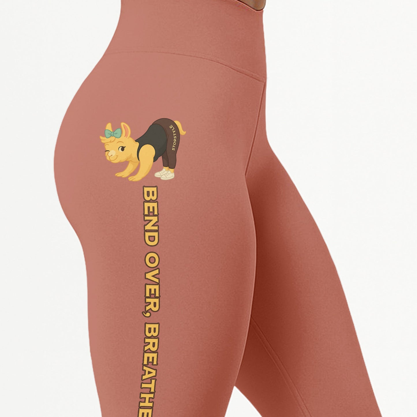 Bend Over, Breathe Out 👠Chill Llama Yoga Pants All-Over Print Women's High Waist Leggings | 5To9Style