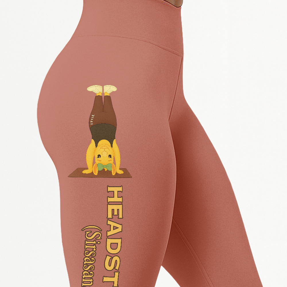 Headstand (Sirsasana) Chill Llama Yoga Pants All-Over Print Women's High Waist Leggings | 5To9Style