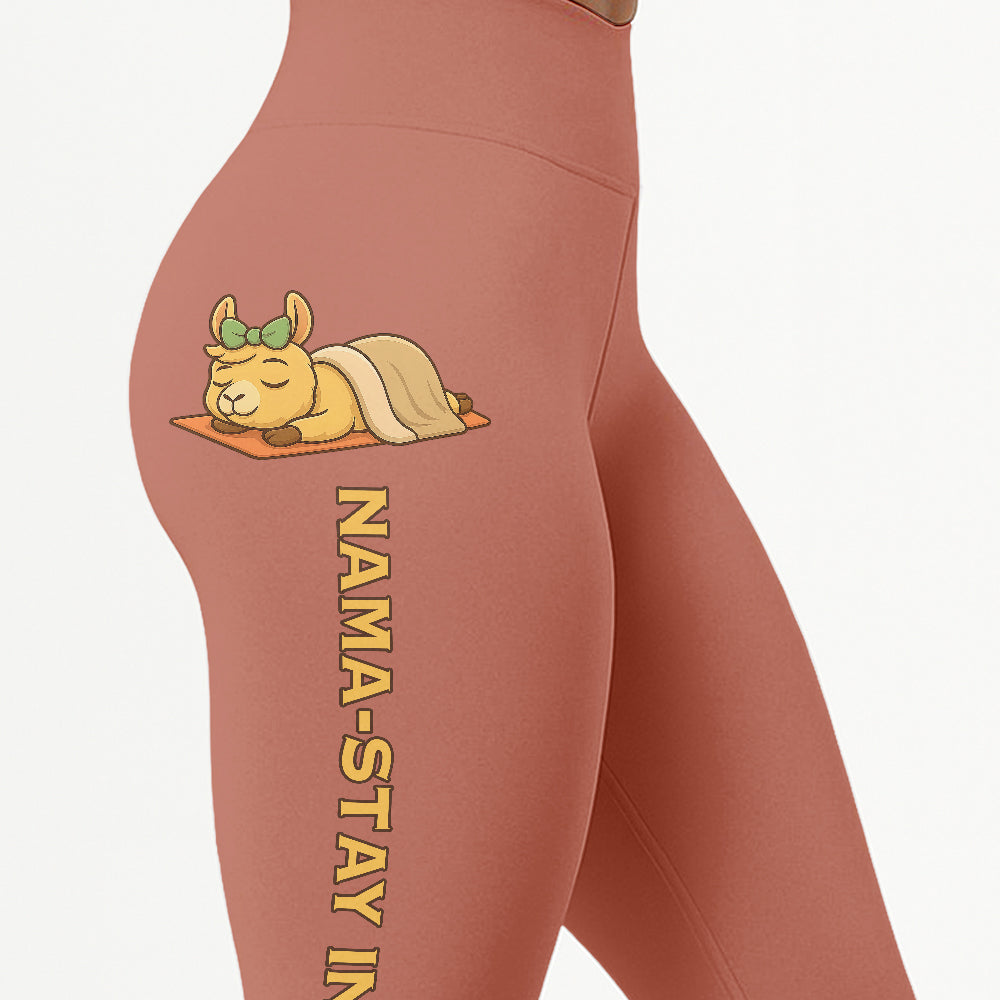 Nama-stay In Bed Chill Llama Yoga Pants All-Over Print Women's High Waist Leggings | 5To9Style