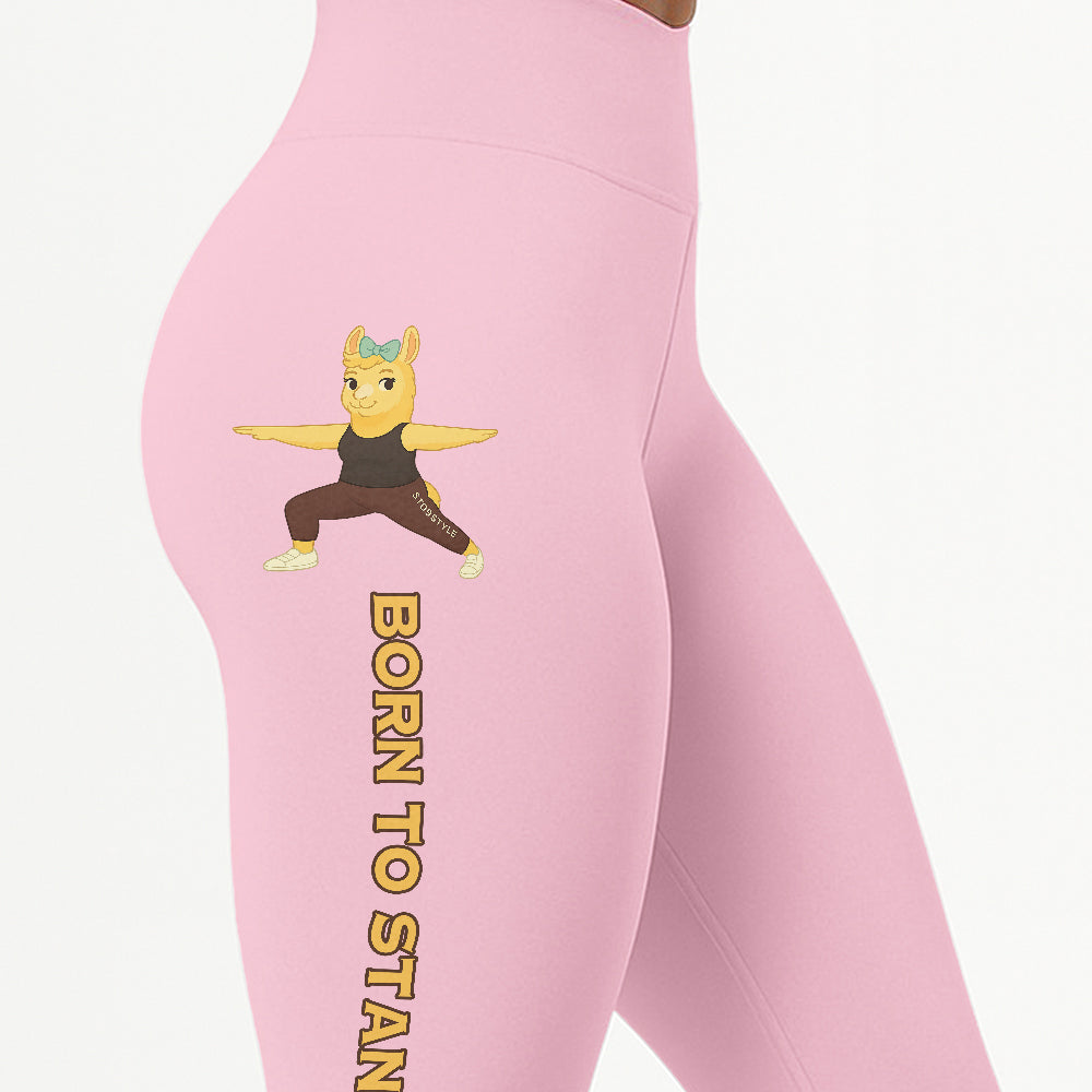 Born to Stand Out Chill Llama Yoga Pants All-Over Print Women's High Waist Leggings | 5To9Style