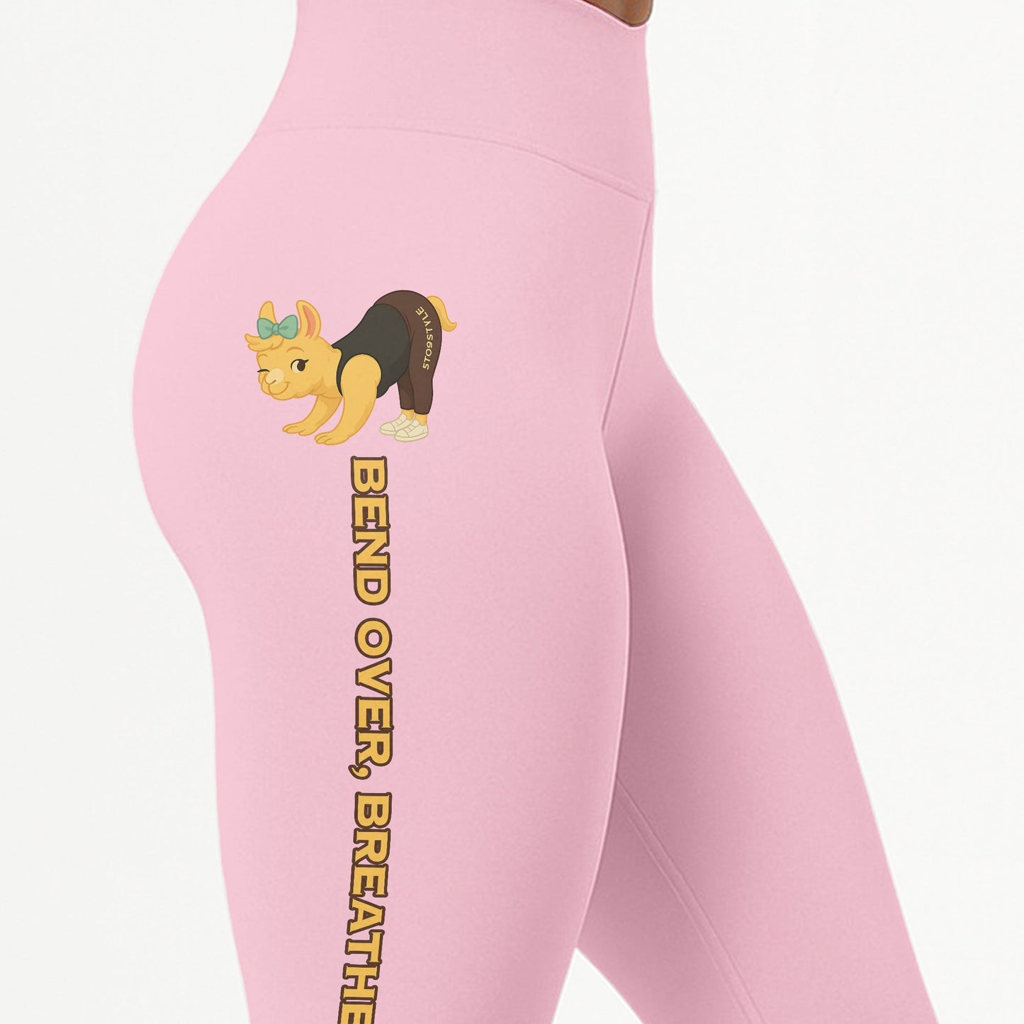 Bend Over, Breathe Out 👠Chill Llama Yoga Pants All-Over Print Women's High Waist Leggings | 5To9Style