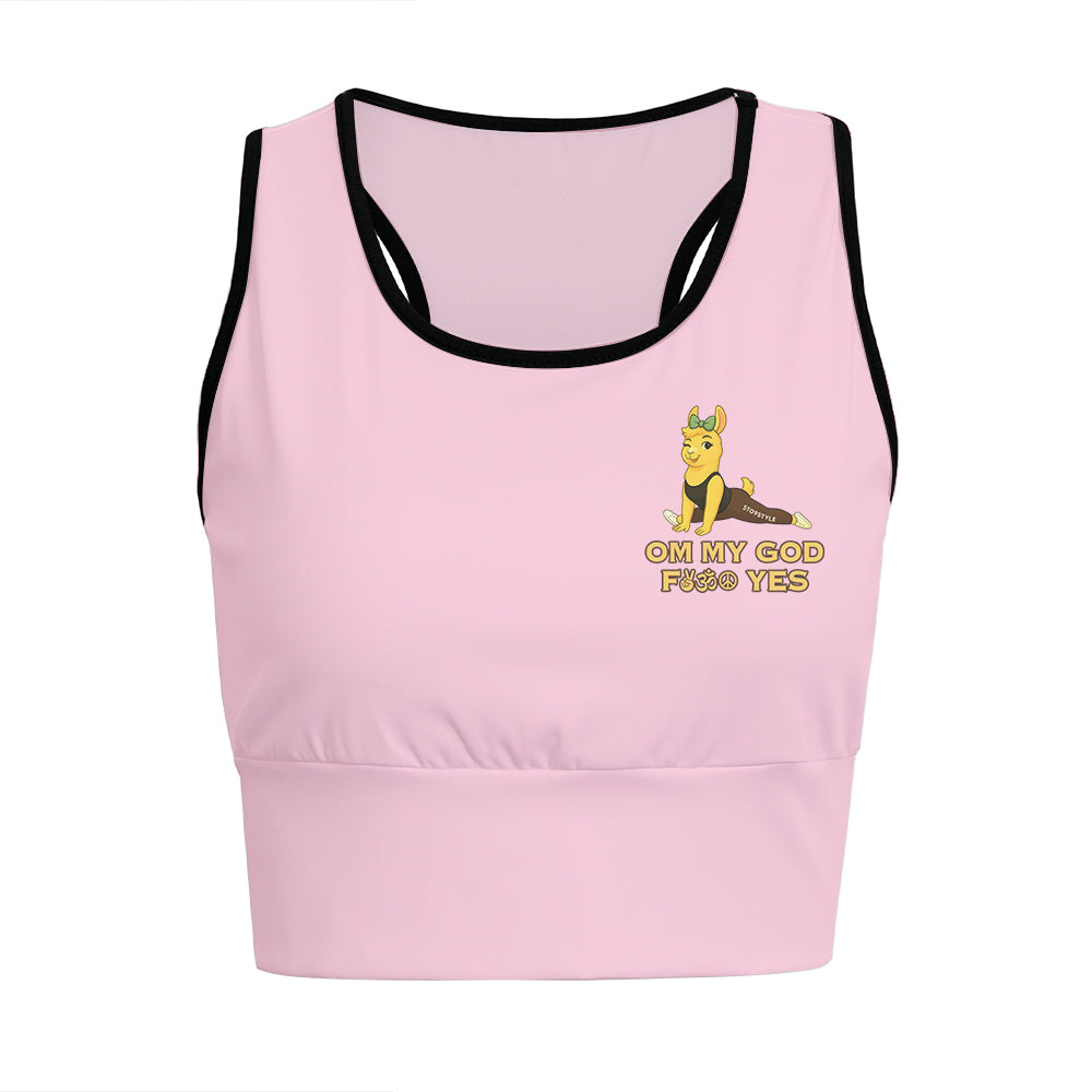 Om My God, Fck Yes Chill Llama Yoga Women's Sports Bra