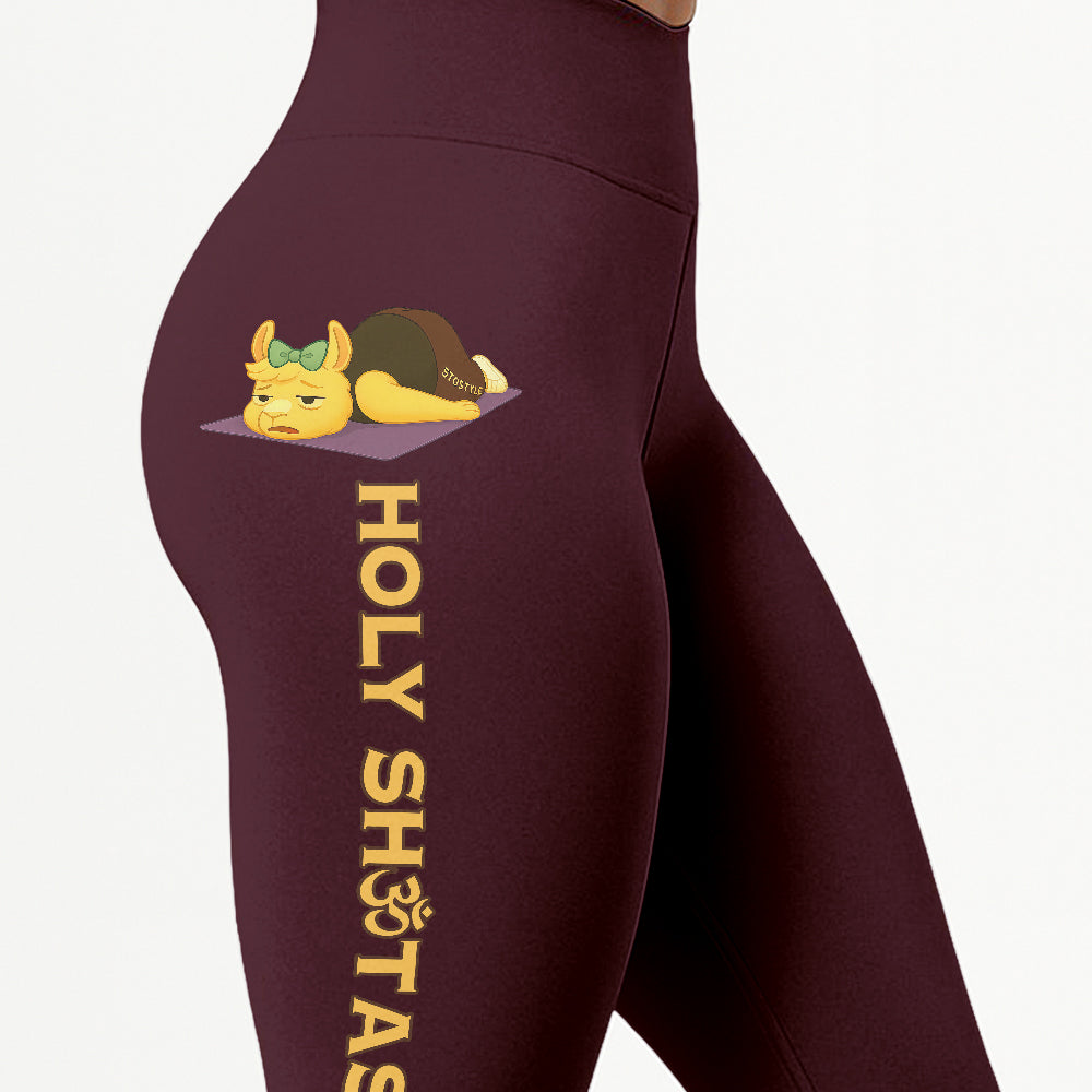 Holy Shtasana Chill Llama Yoga Pants All-Over Print Women's High Waist Leggings | 5To9Style