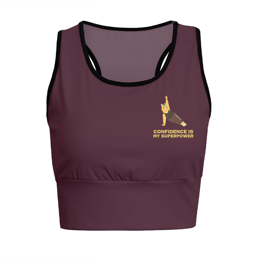 Confidence Is My Superpower Chill Llama Yoga Women's Sports Bra
