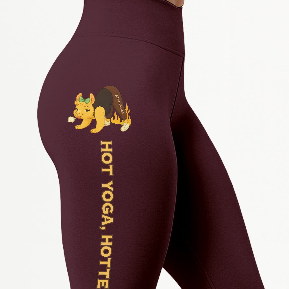 Hot Yoga Hotter Ass Chill Llama Yoga Pants All-Over Print Women's High Waist Leggings | 5To9Style