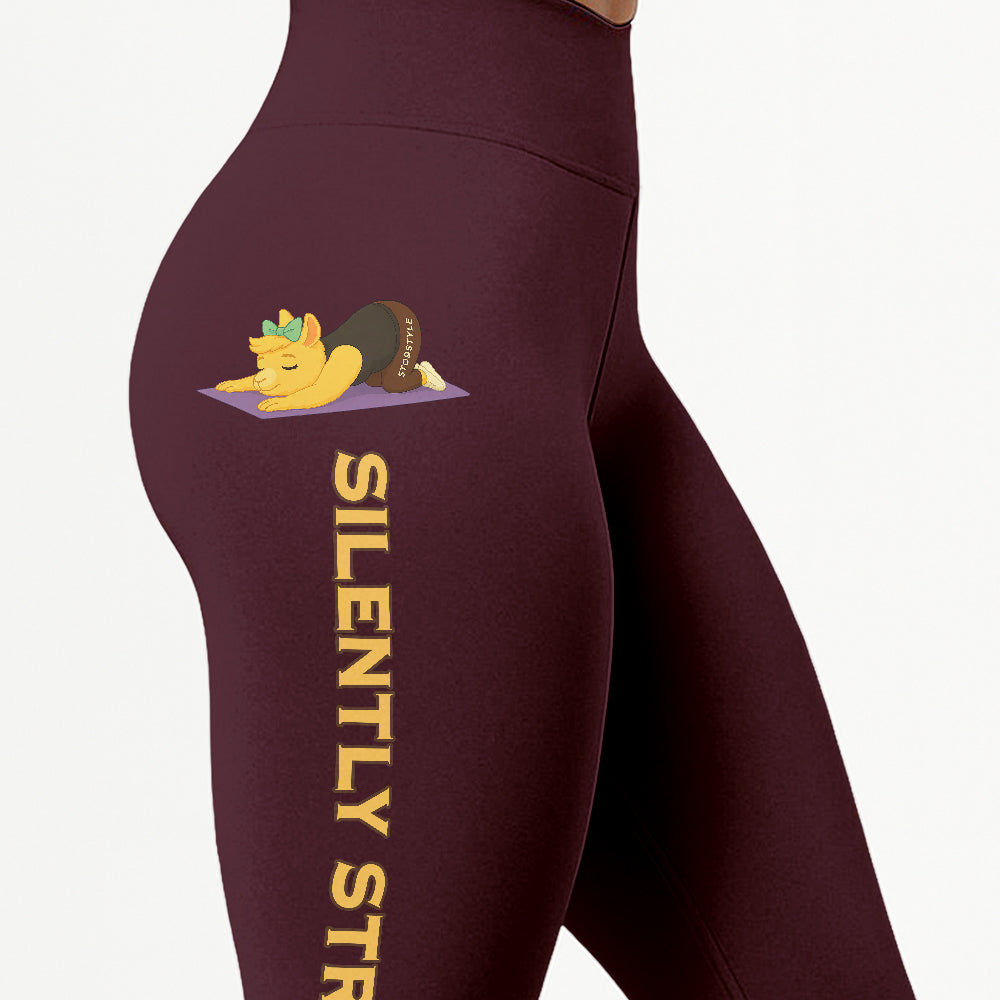 Silently Strong Chill Llama Yoga Pants All-Over Print Women's High Waist Leggings | 5To9Style