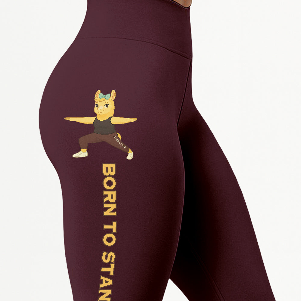 Born to Stand Out Chill Llama Yoga Pants All-Over Print Women's High Waist Leggings | 5To9Style