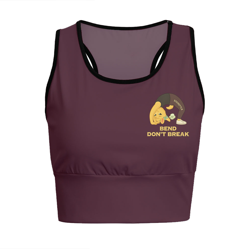 Bend, Don’t Break Chill Llama Yoga Women's Sports Bra