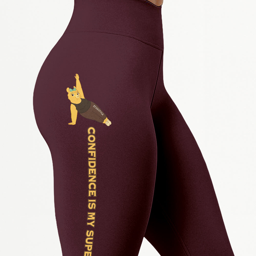 Confidence is My Superpower Chill Llama Yoga Pants All-Over Print Women's High Waist Leggings | 5To9Style