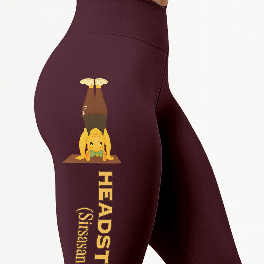 Headstand (Sirsasana) Chill Llama Yoga Pants All-Over Print Women's High Waist Leggings | 5To9Style