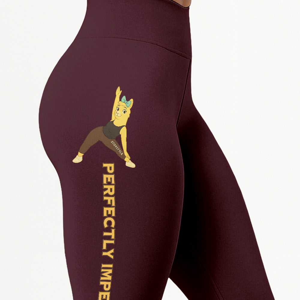 Perfectly Imperfect Chill Llama Yoga Pants All-Over Print Women's High Waist Leggings | 5To9Style