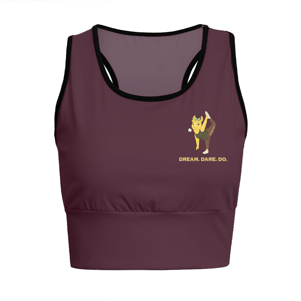 Dream. Dare. Do Chill Llama Yoga Women's Sports Bra