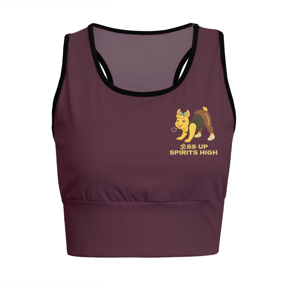 Ass Up, Spirits High Chill Llama Yoga Women's Sports Bra