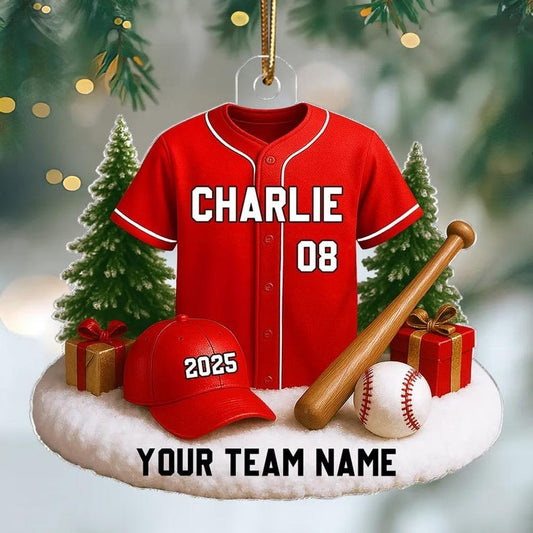 Personalized Baseball Kit Christmas Ornament, Baseball Team Gift, Baseball Christmas Tree Ornament, Christmas Gift For Son, Boyfriend